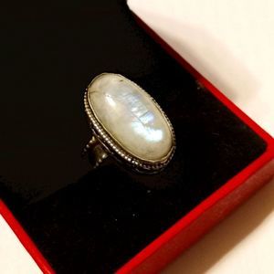 Pretty Moonstone and Sterling Silver ring